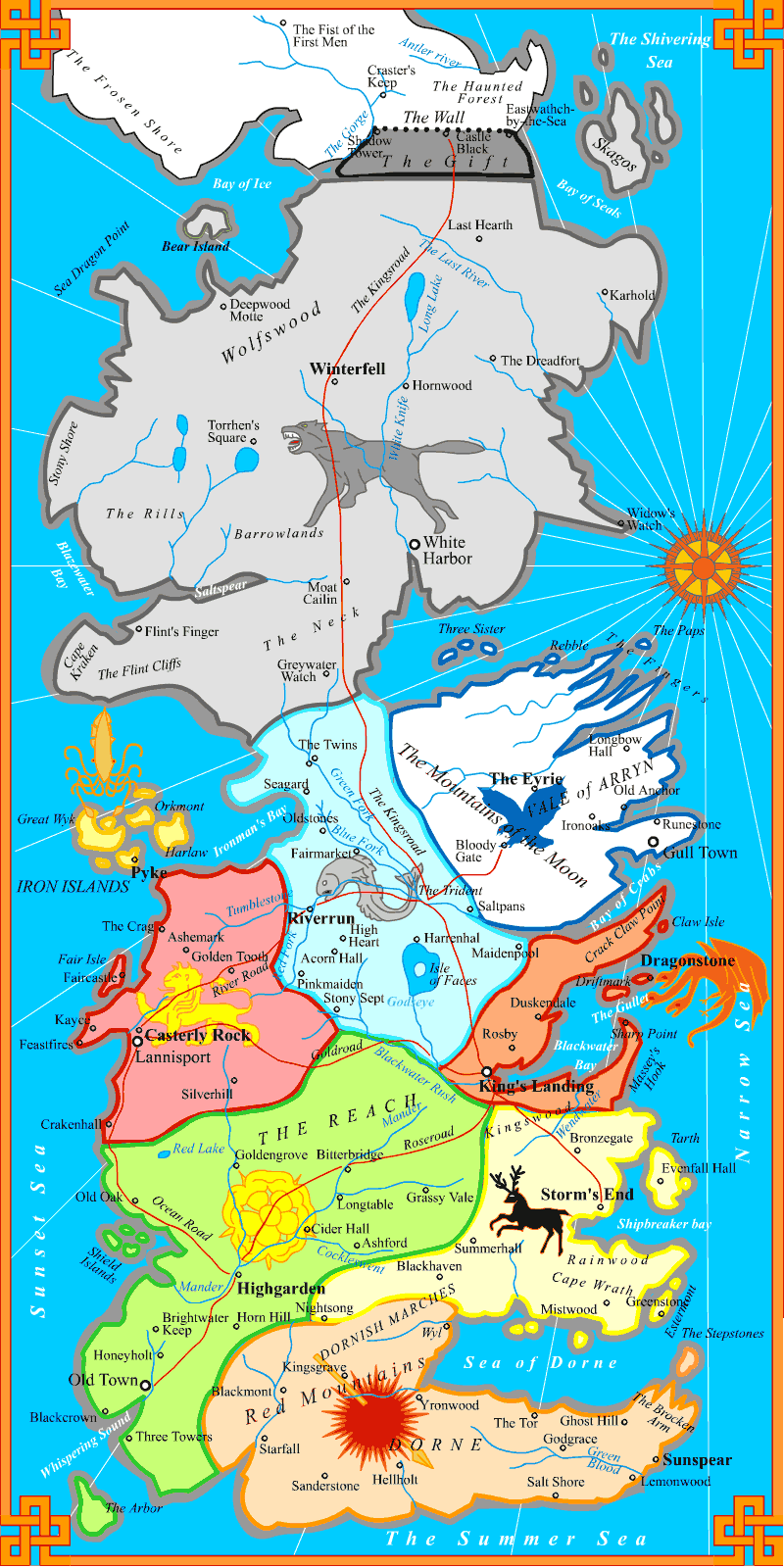 Map of Westeros - Political